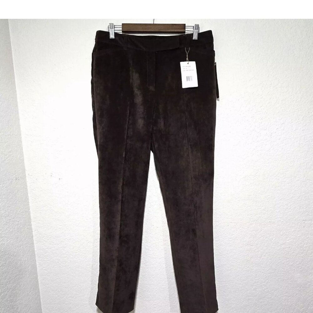 Zac & Rachel Women’s Brown Slim Leg Pants Textured Fabric NP81QVQE7